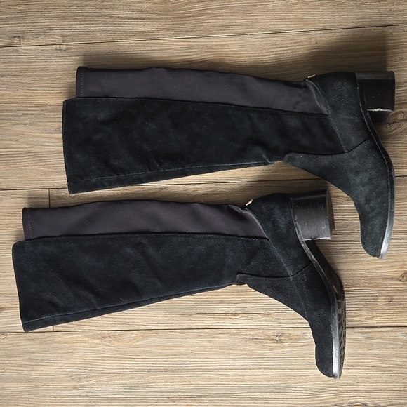 Vince Camuto Black Frances Knee High Heeled Boots - Picture 2 of 7